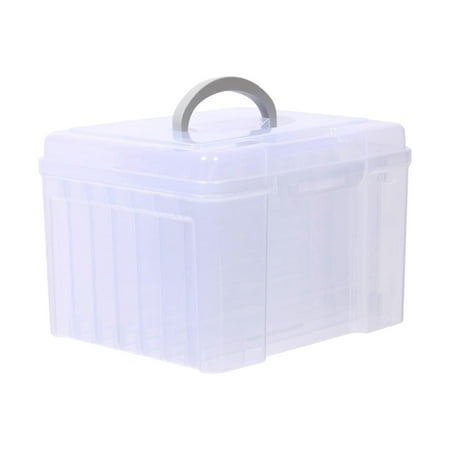 Zxpjkyu Photo Organizer Box with Dividers Craft Keeper Binder Large Photos Organizer for