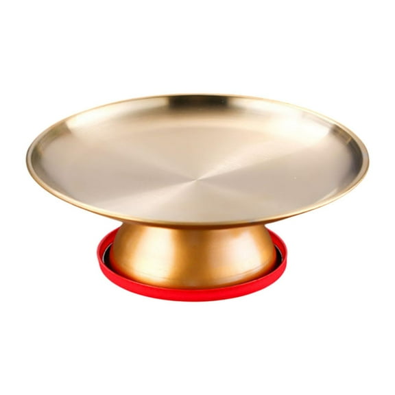 Zxpjkyu Plate, Buddhist fruit tray, bowl offering feet, blessing plate for Buddha decor, 7 inch