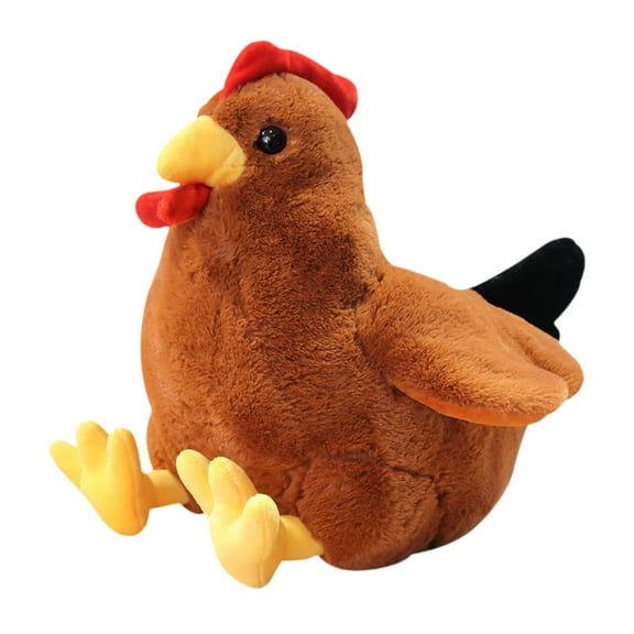 Zxpjkyu Plush Chicken Doll Animal Plush Doll Home Decorative Cute Figure Chicken Stuffed brown 30cm