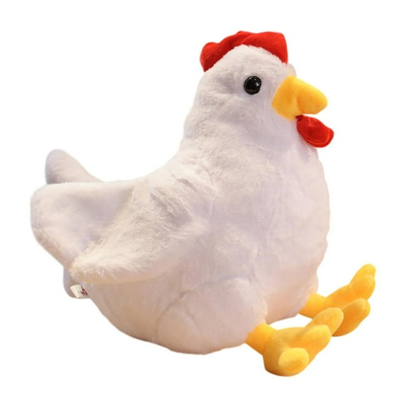 Zxpjkyu Plush Chicken Doll Animal Plush Doll Home Decorative Cute Figure Chicken Stuffed white 40cm