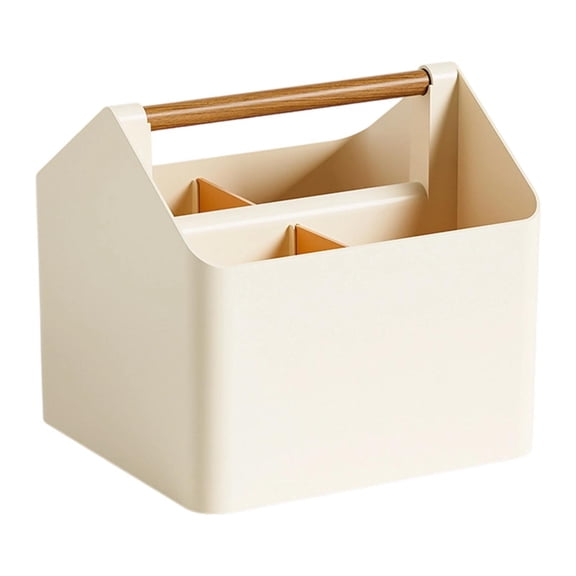 Zxpjkyu Portable Storage Organizer Home Use Shower Tote for Cleaning Makeup Bathroom Beige