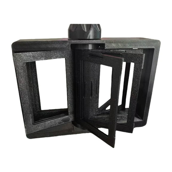 Zxpjkyu Rotating Photo Holder with 12 Pockets, Photo Display Stand, 3 Inch Desktop Clear Black