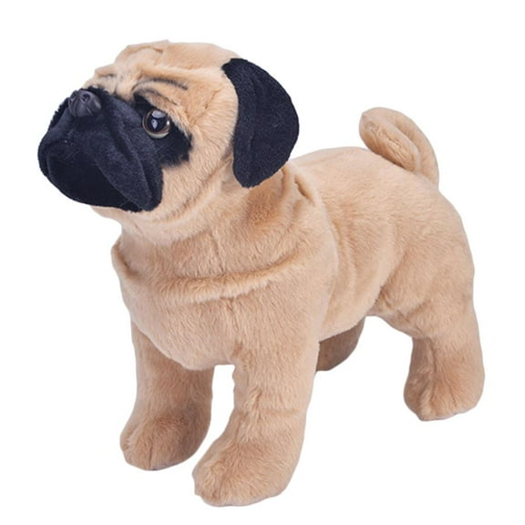 Zxpjkyu Soft Animal Toy Educational Gift for Toddlers Children, Plush Dog Pug 33x13x27cm