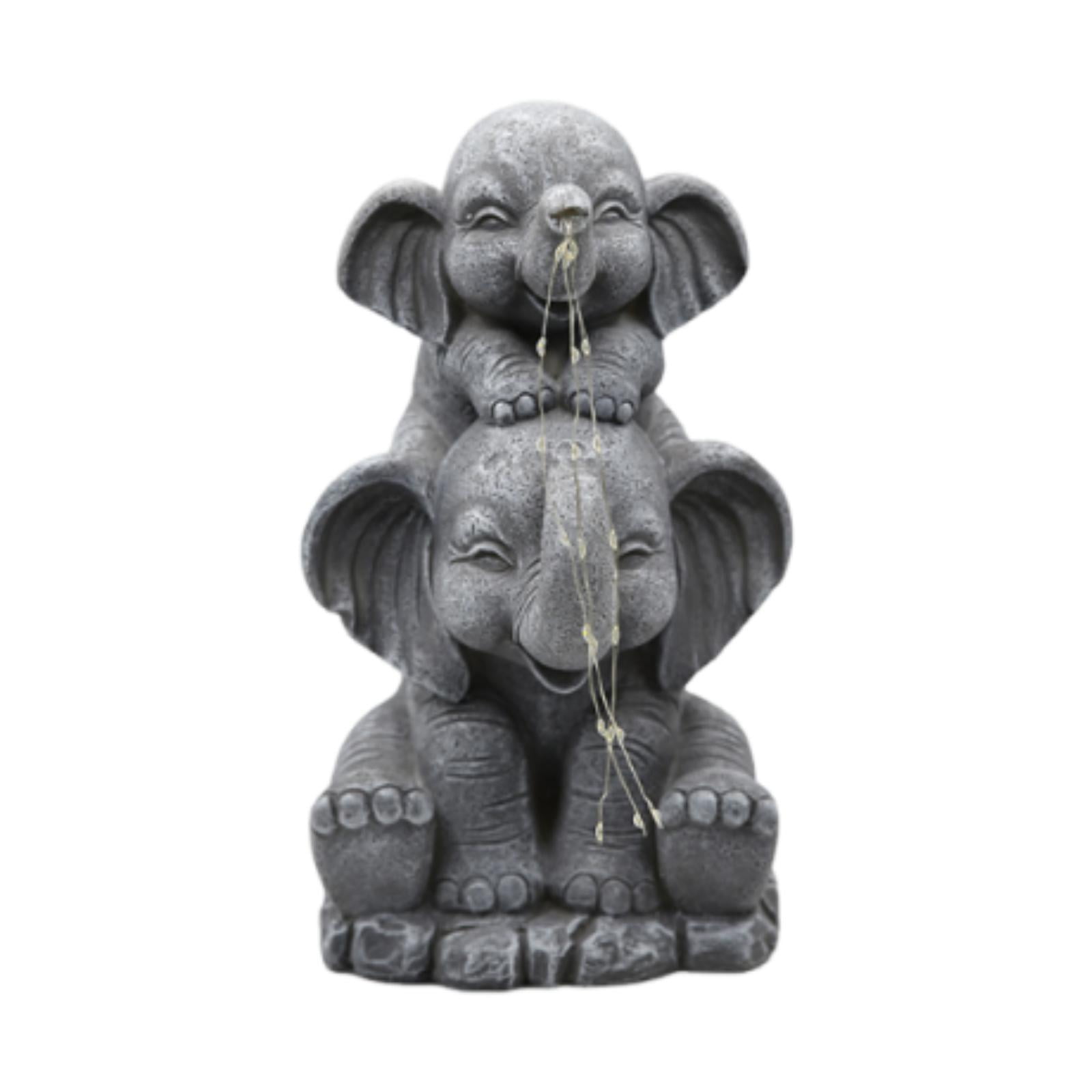 ユー Zxpjkyu Solar Outdoor Elephant Statue Garden Decor Ornament