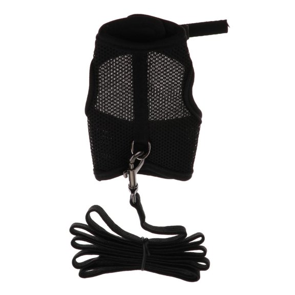 Zxpjkyu Squirrel Harness with Leash Adjustable Soft Mesh Comfortable Breathable Harness Black S