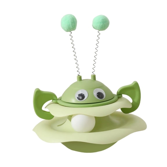 Zxpjkyu Turntable Cat Toy Amusement Self Play Funny Teaser for Medium and Small Cats Green
