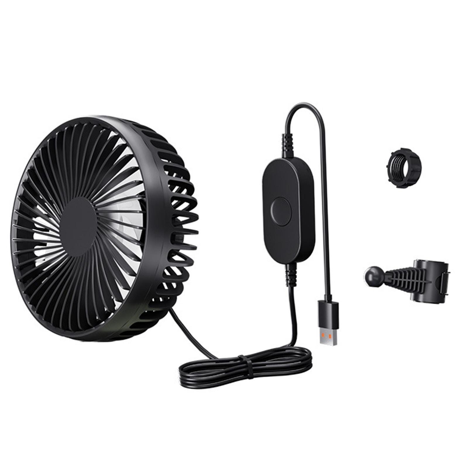 Zxpjkyu USB Car Cooling Fan 12V 24V Backseat Headrest Mount Portable Circulation Fan for Black