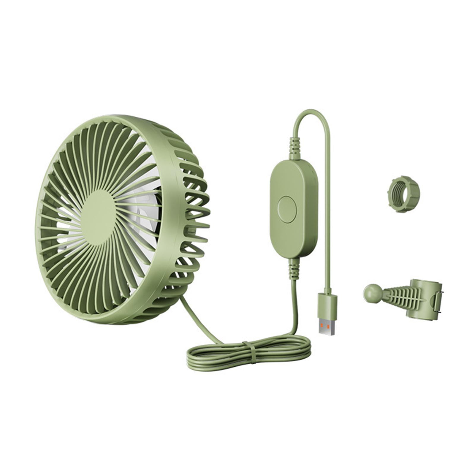 Zxpjkyu USB Car Cooling Fan 12V 24V Backseat Headrest Mount Portable Circulation Fan for Green