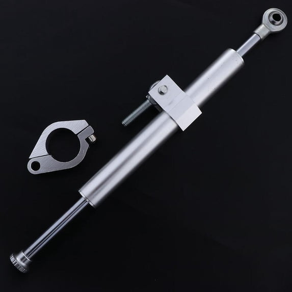 Zxpjkyu Universal Motorcycle Stabilizer Damper Steering Safety Control Aluminum Silver