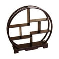 thumbnail image 1 of Zxpjkyu Wooden Display Shelf Cabinets Rack Round Sturdy Chinese Display Stand for Office brown, 1 of 9