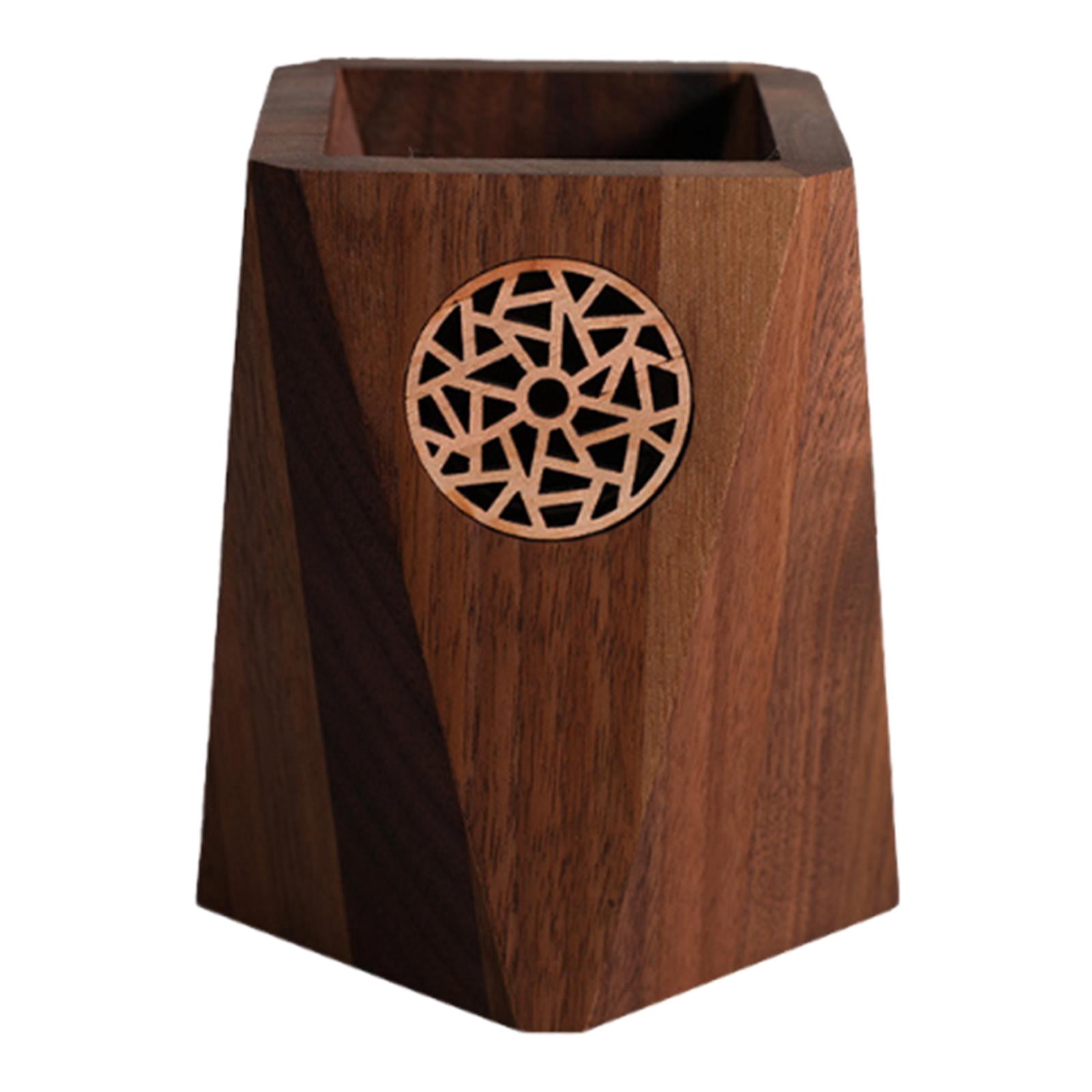 Zxpjkyu Wooden Pen Holder Stand Wooden Pencil Box Gift Multipurpose Use Wood Storage Box 7.5x10.5cm