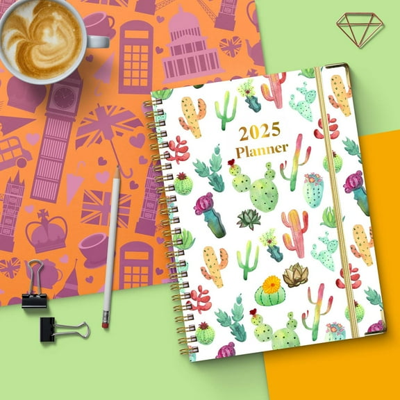 Zxsyw 2024-2025 A5 Planner, English Notebook & Coil Diary, 365-Day Daily Organizer for Work Schedule, Academic & Professional Use, Perfect for School and Office