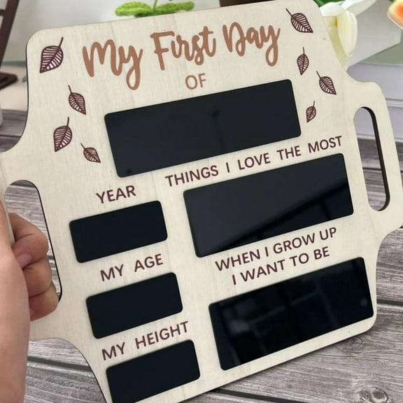 Zxsyw Customizable First Day of School Tray - Wooden Kindergarten Decor, Personalized Memory Tray for Kids, Unique Home Decor for Children's Room