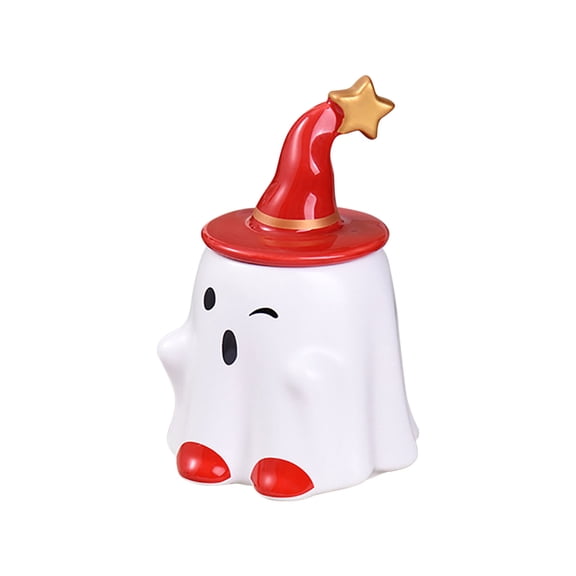 Zxsyw Cute Ghost Ceramic Cup, Unique Drinking Mug, Decorative Water Container for Home and Office, Stylish Ghost Mark Cup, Perfect Gift for Ghost Lovers