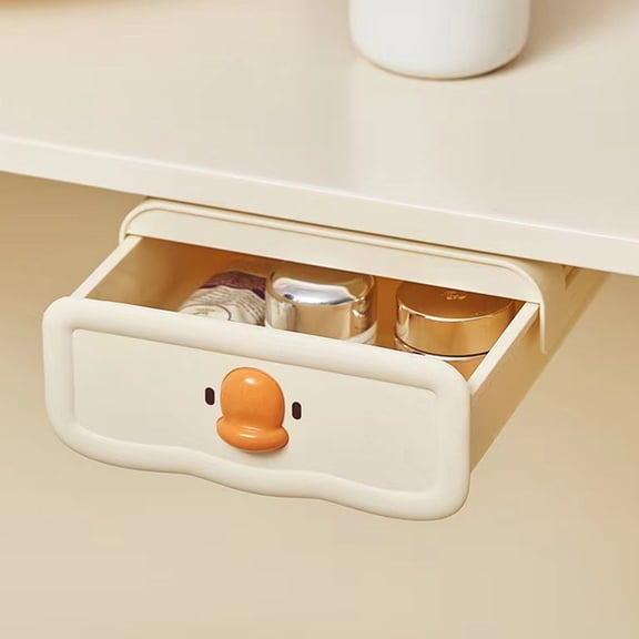 Zxsyw Under Desk Drawer Organizer - Wall Mounted Storage Solution for Office and Dorm - No-Punch Invisible Design for Easy Access and Tidy Workspace, Perfect for Clutter-Free Organization