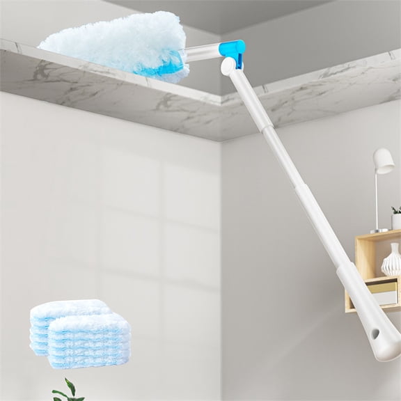 Zxsyw Disposable Statics Duster Heavy Duty Extendable Handle Starters Kit for Furniture Blinds Ceiling Fans 11 Piece Set