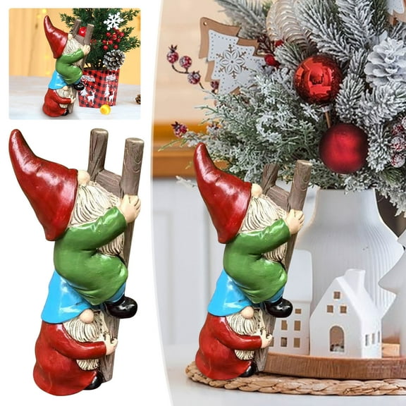 Zxsyw Dwarf Climbing Stairs White Bearded Dwarf Resin Craftsmanship Ornament
