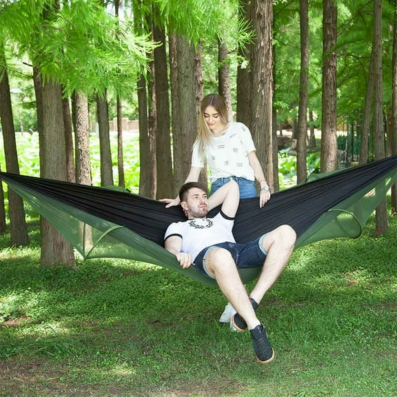 Zxsyw Portable Camping Hammock with Mosquito Net, Easy Setup, Wear-Resistant Hanging Bed for Outdoor, Ideal for Traveling, Camping, Beach and Yard Activities