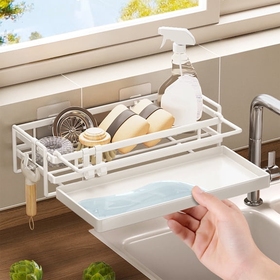 Zxsyw Sponge Rack Storage Rack Iron Sponge Drains Rackes Steel Wire Soap Dishwashing Cloth Sink Kitchen Storage
