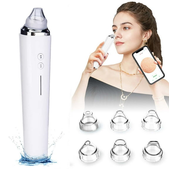 Zxsyw Wifi Blackhead Vacuum Remover with HD Camera, 6 Suction Heads, USB Rechargeable Pore Cleaner for Acne and Skin Care, Effective Facial Cleansing Tool