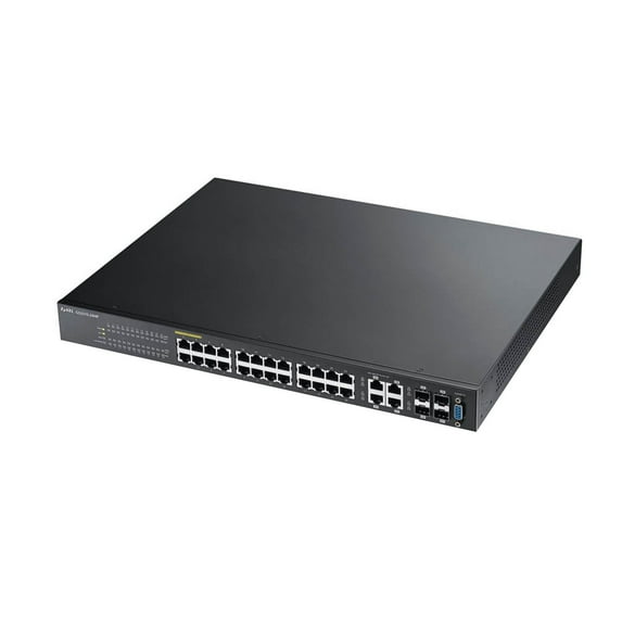 ZyXEL 24-Port Gbe L2 PoE Switch, Black