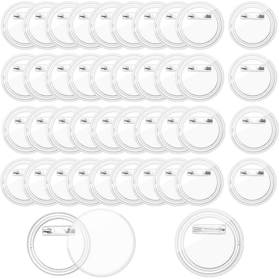 ZyYun Clear Button Pins, 40 Pack DIY Craft Badge Blanks, 1.7" for Custom Button Making