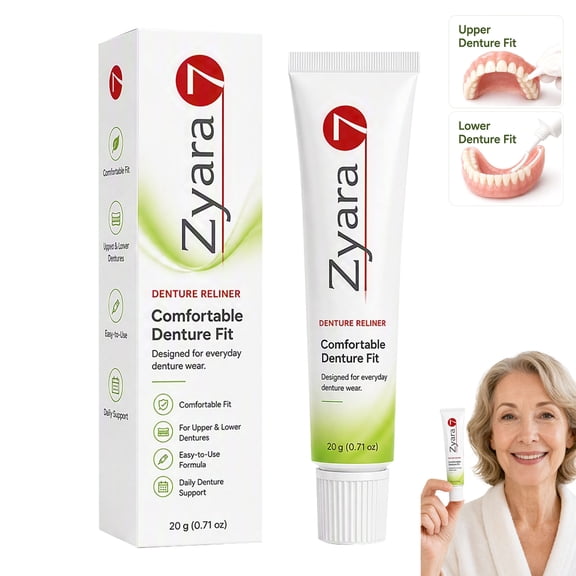 Zyara for Dentures, Zyara Denture Cream,Denture Reliner Cream Adhesive for Upper and Lower