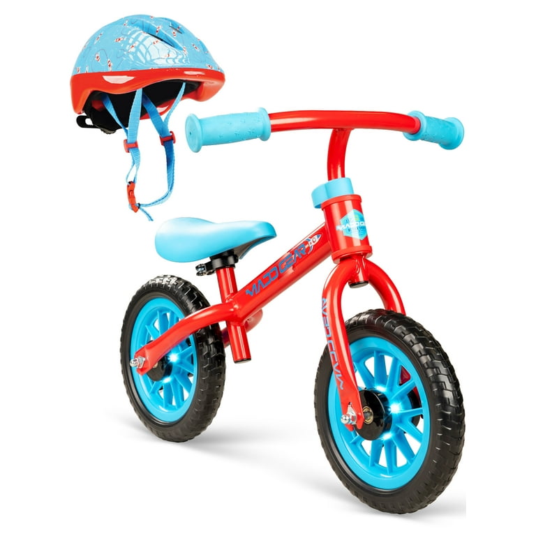 Madd Gear Balance Bike with Adjustable Helmet for Toddlers 18 Month to 4 Years Adjustable Seat and Maintenance Free 10 Inch Airless Tires