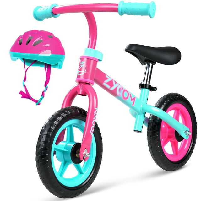Zycom 10-inch Toddlers Balance Bike Adjustable Helmet Airless Wheels Lightweight Training Bike Pink