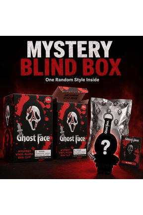 Ghost Face Vinyl Plush Keychain - Random Mystery Box Horror Mask Plushie Bag Clip Pendant Halloween Stocking Stuffer Gift for Backpack & Halloween Party Favor