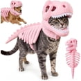 thumbnail image 1 of Zydvens Glow in the Dark Pet Dinosaur Skeleton Costume - 3D Cozy Plush Cat Dog Skeleton Halloween Outfit Adjustable Soft for Halloween Pet Cosplay Costume, 1 of 8