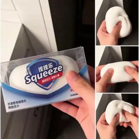 Zydvens Realistic Bar Soap Squishy Toys - Sand-Filled Crunchy Squeeze Fidget - Quirky Office Desk Decompression Gadget for Age6+