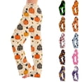 thumbnail image 1 of Zydvens Women Halloween Pajama Pants Wide Leg Lounge Wear with Pockets Soft Elastic Waist Drawstring Sleepwear Bottoms Plaid Pumpkin Fall Harvest Costume Cosplay Gift S-3XL, 1 of 7