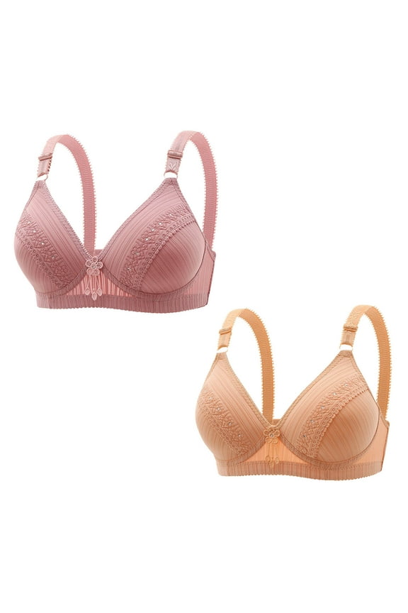 2 Pack Bras for Women Smoothing Comfortable Wireless Bra Seamless Full-Coverage Everyday Bras
