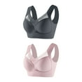 thumbnail image 1 of ZyeKqe 2 Pack Plus Size Womens Sport Bras Full Coverage Wireless Seamless Padded Lifting Push up Bras, 1 of 2