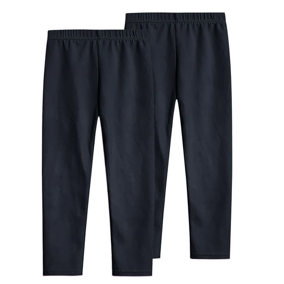 ZyeKqe 2PC Girls Leggings Seamless High Waisted Tights Stretchy Full Length Bottom Pants Solid Color