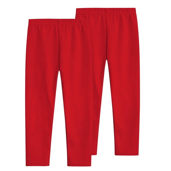 ZyeKqe 2PC Girls Leggings Seamless High Waisted Tights Stretchy Full Length Bottom Pants Solid Color