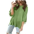 thumbnail image 1 of ZyeKqe 3/4 Length Sleeve Tops for Women Dressy Casual Top Loose Fitted Tunic or Tops to Wear with Leggings, 1 of 7