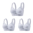 thumbnail image 1 of ZyeKqe 3 PC Everyday Bras for Women Full Coverage Underwire Bras Breathable Lift up Bras Floral Lace Push up Bras, 1 of 9