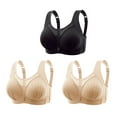 thumbnail image 1 of ZyeKqe 3 PC Plus Size Bras for Women Full Coverage Push up Bra Liftup Breathable Everyday Bra Non Padded Bra, 1 of 8