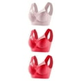 thumbnail image 1 of ZyeKqe 3 Pack Plus Size Womens Sport Bras Full Coverage Wireless Seamless Padded Lifting Push up Bras, 1 of 2
