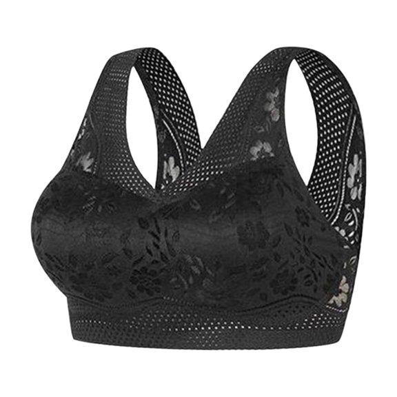 ZyeKqe 3PC Everyday Bras for Women Hollow out Breathable Liftup Bras Floral Lace No Underwire Full Coverage Bras