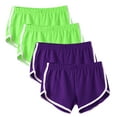 thumbnail image 1 of ZyeKqe 4pc Womens Shorts Workout Yoga Athletic Running Gym Shorts Color Block Casual Summer Dolphin Shorts, 1 of 9