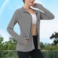 thumbnail image 1 of ZyeKqe Athletic Jackets for Women Sun Protection Long Sleeve Hooded Full Zip Upf 50+ Outdoor Hiking Workout Tops with Pockets, 1 of 7
