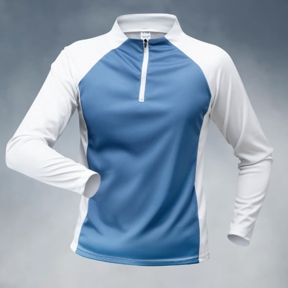 ZyeKqe Athletic Tops for Men Long Sleeve 1/4 Zip up Mock Neck Quick Drying Breathable Fitness Sports Running Workout Shirts