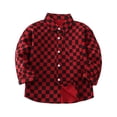 thumbnail image 1 of ZyeKqe Baby Boy Girls Button down Jacket Toddler Long Sleeve Plaid Shirts Kid Casual Outwear Fall Clothes 2024, 1 of 7