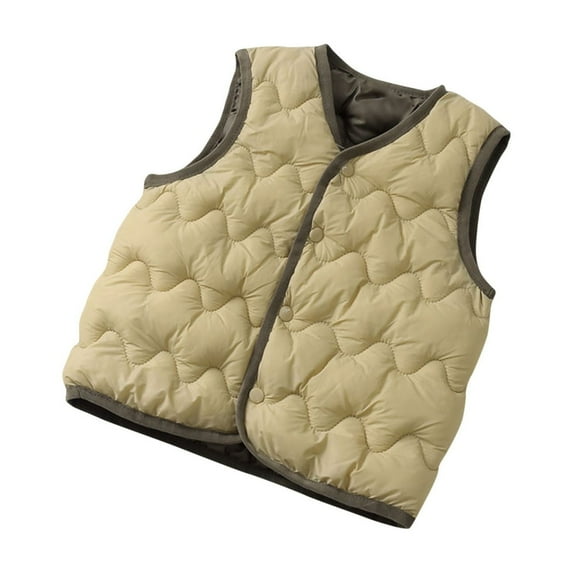 ZyeKqe Baby Boys Girls Puffer Vest Button down Cute Sleeveless Jacket Winter Warm Lightweight Toddler Vest Outerwear