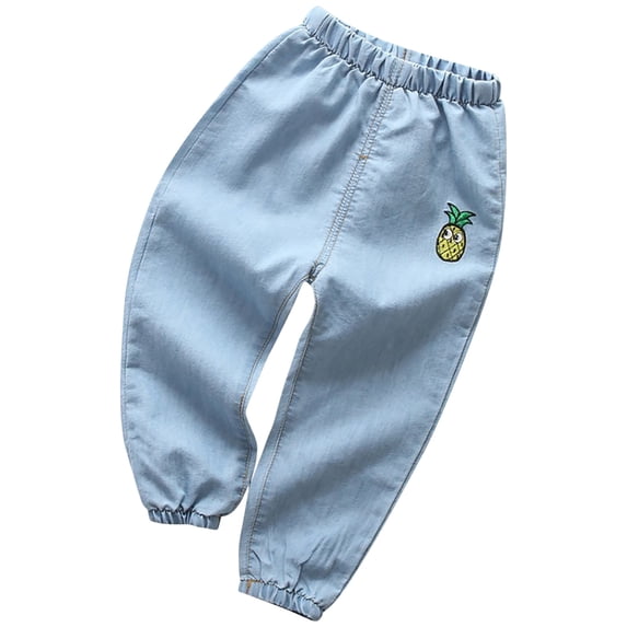 ZyeKqe Baby Clothes Boys Girls Cotton Pants Toddler High Waisted Long Pants Kids Cinch Bottoms Trousers