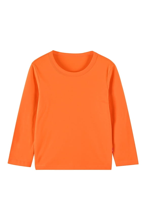 Baby Clothes Boys Girls Long Sleeve Shirts Kids Round Neck Undershirts Base Layer Toddler Solid Color Plain Tees T Shirt