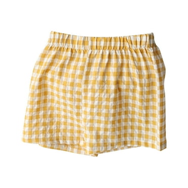 ZyeKqe Baby Clothes Toddler Boys Girls Pajamas Shorts Newborn Unisex Plaid Sleepwear Bottoms Lounge Shorts